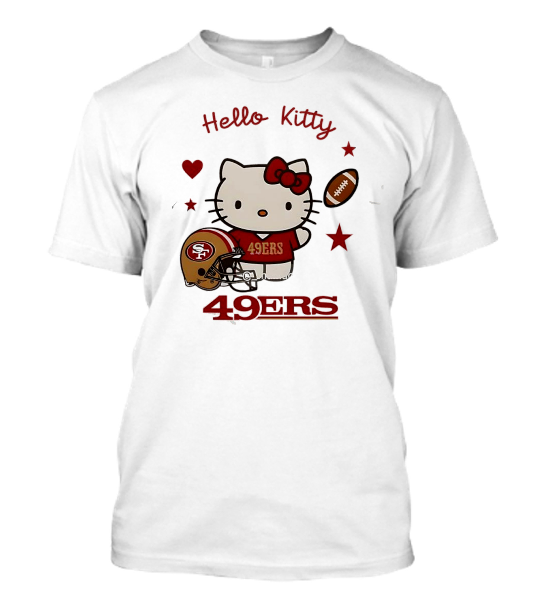 Hello Kitty 49ers Collaboration San Francisco Football Helmet T-Shirt