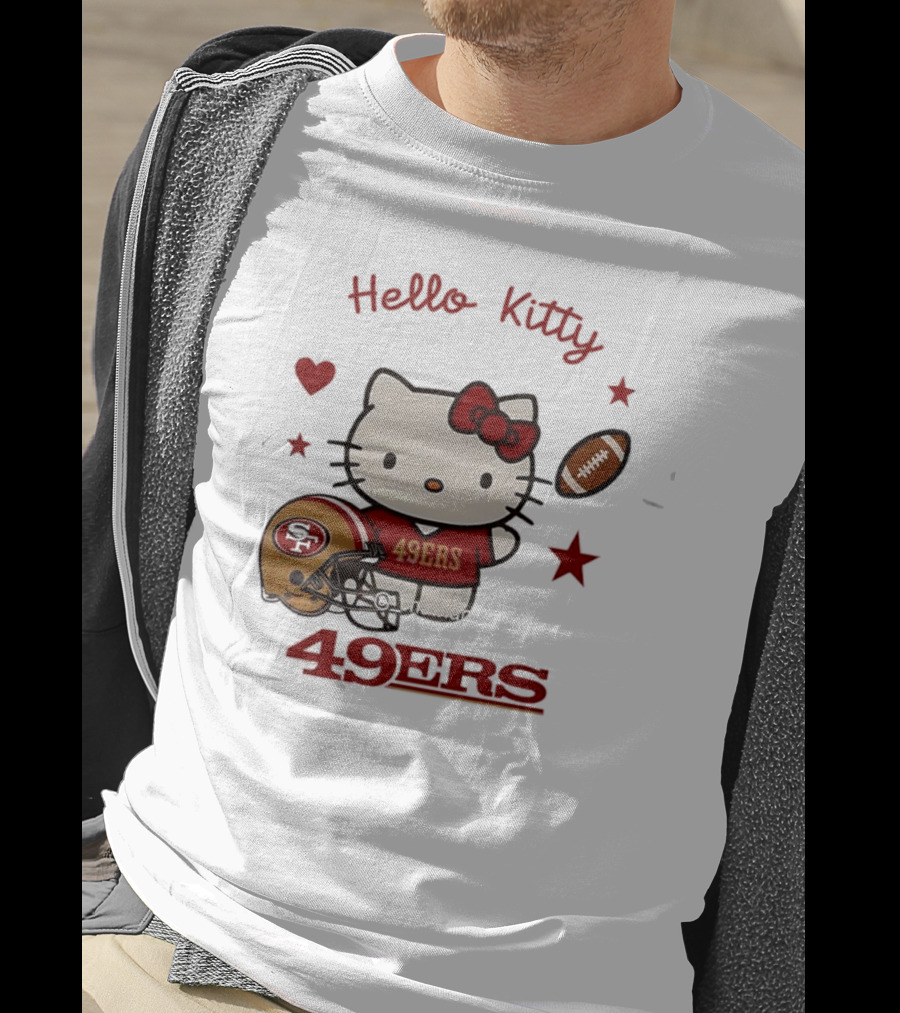 Hello Kitty 49ers Collaboration San Francisco Football Helmet T-Shirt