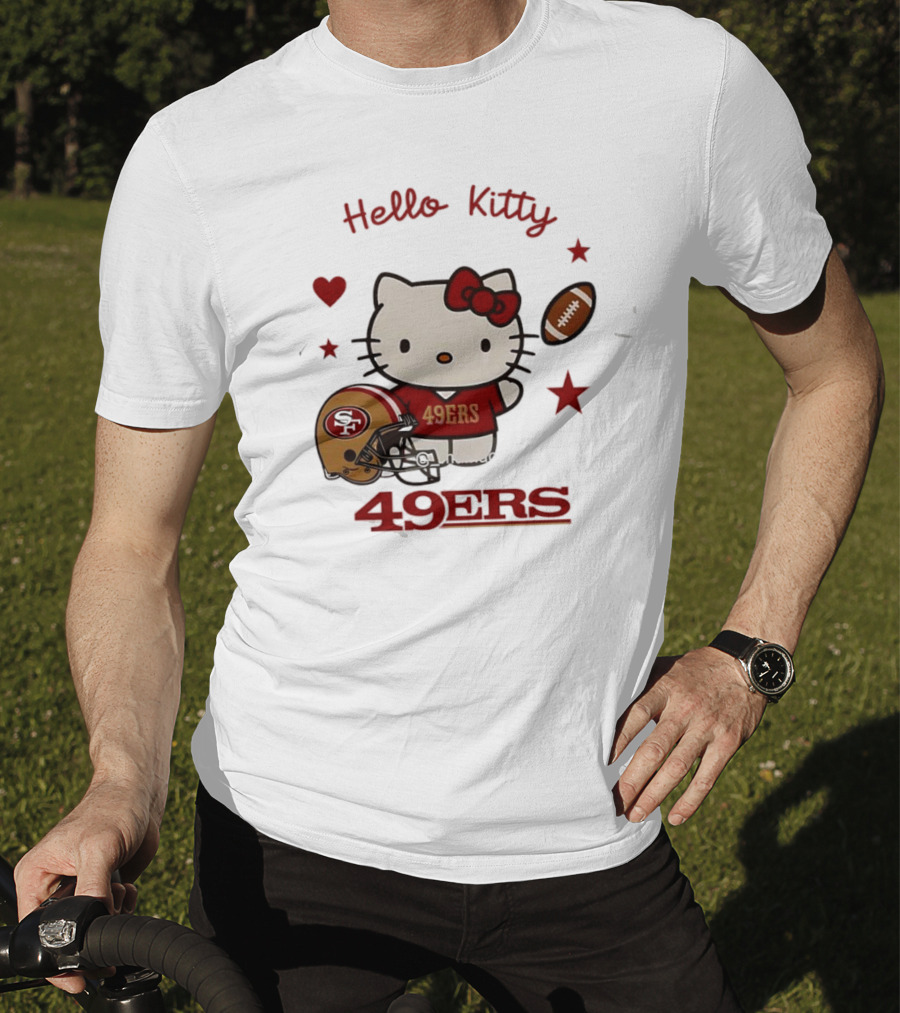 Hello Kitty 49ers Collaboration San Francisco Football Helmet T-Shirt