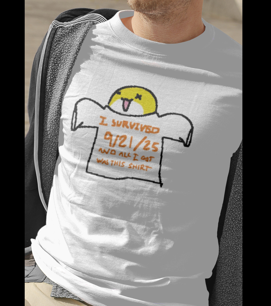 I Survived 9-21-25 Funny Yellow Face Icon T-Shirt