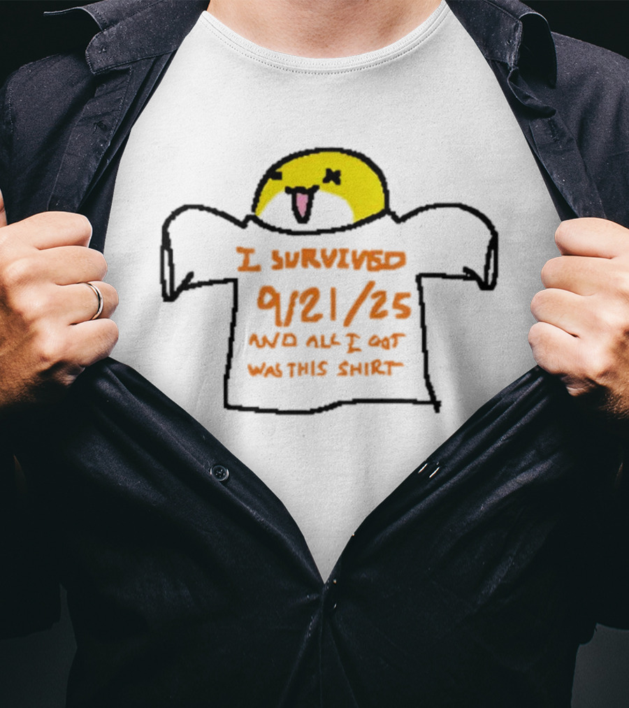 I Survived 9-21-25 Funny Yellow Face Icon T-Shirt