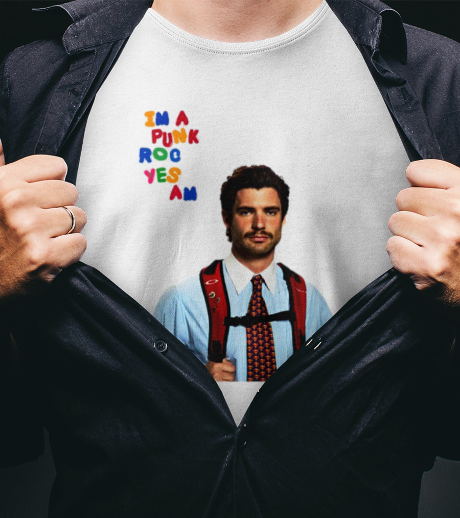 I'm A Punk Rocker Yes I Am Businessman With Backpack T-Shirt
