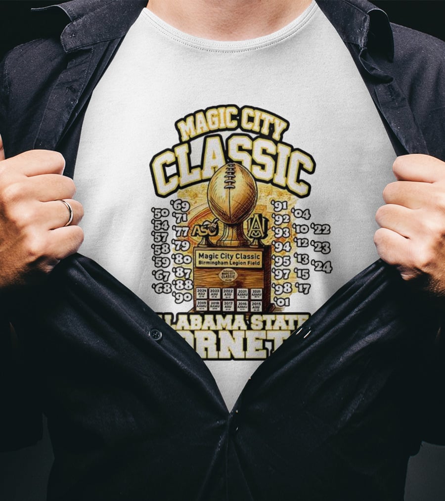 Magic City Classic Alabama State Hornets Birmingham Legion Field Championship Years T-Shirt