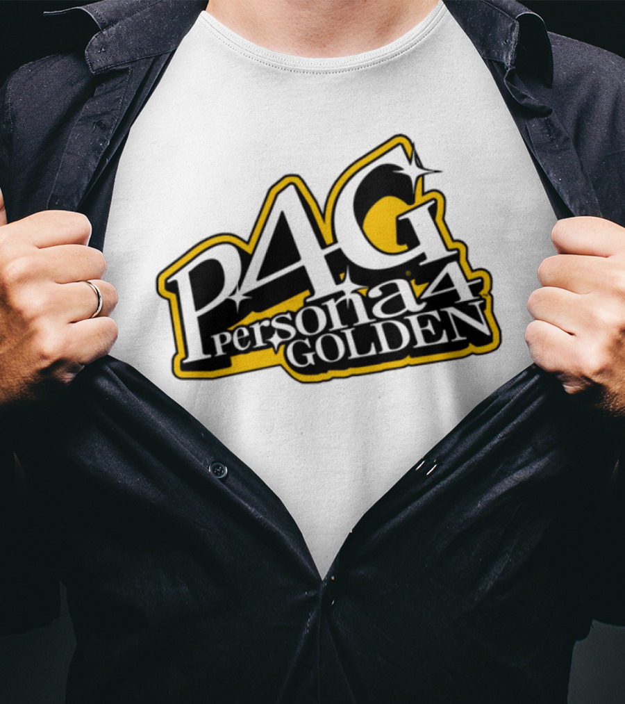 Persona 4 Golden Atlus P4G Yellow Black Text T-Shirt