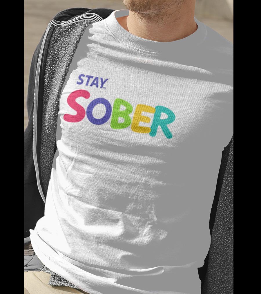 Stay Sober Bright Colorful Text Gaming T-Shirt