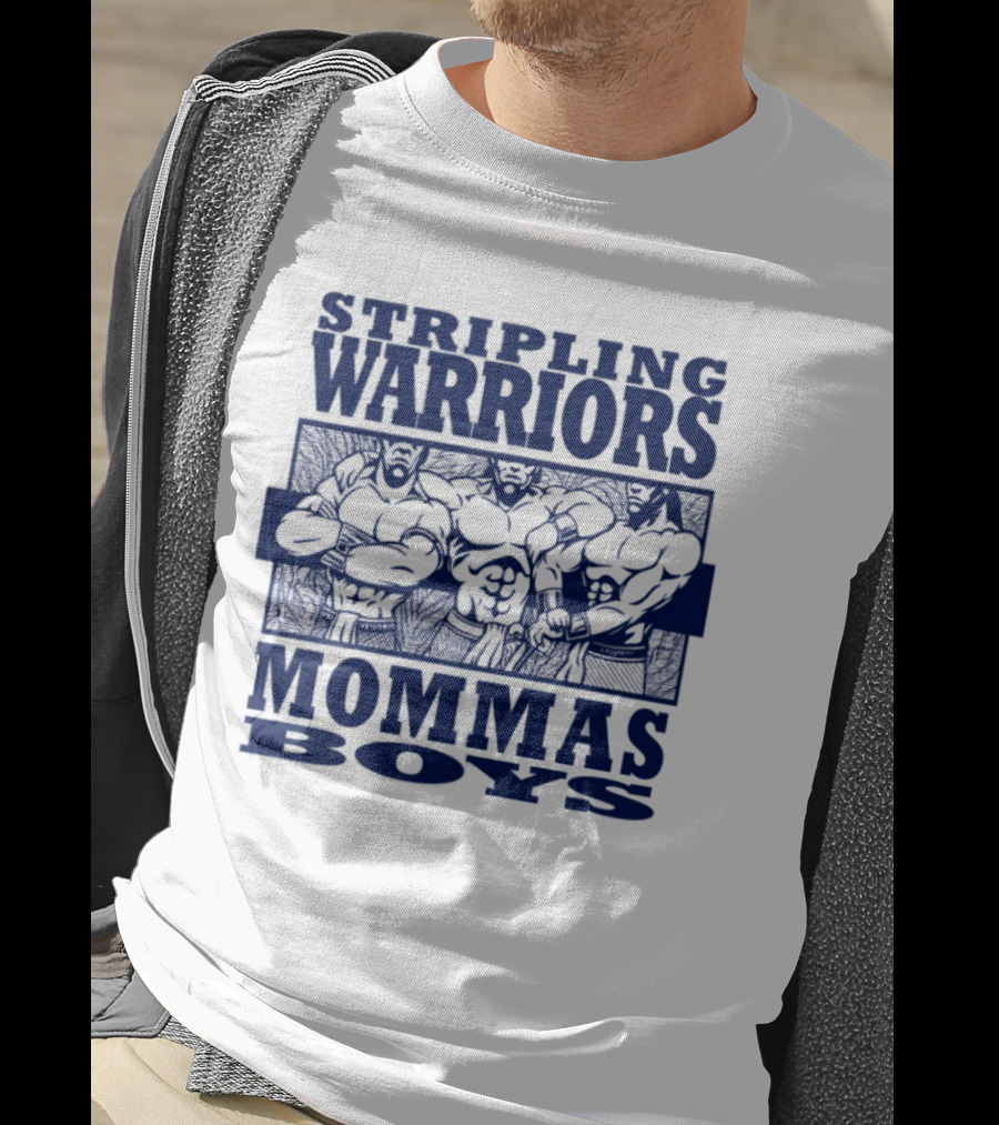 Stripling Warriors Mommas Boys Bold Muscular Figures T-Shirt
