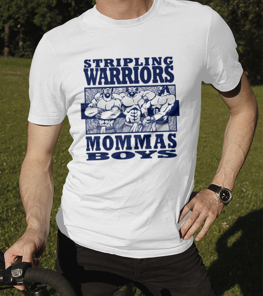 Stripling Warriors Mommas Boys Bold Muscular Figures T-Shirt