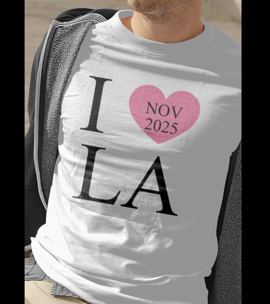 I Love LA Nov 2025 Heart Pink T-Shirt