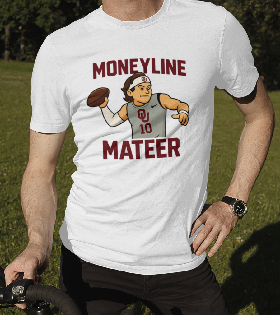 Moneyline Mateer OU Football Throwing Action T-Shirt