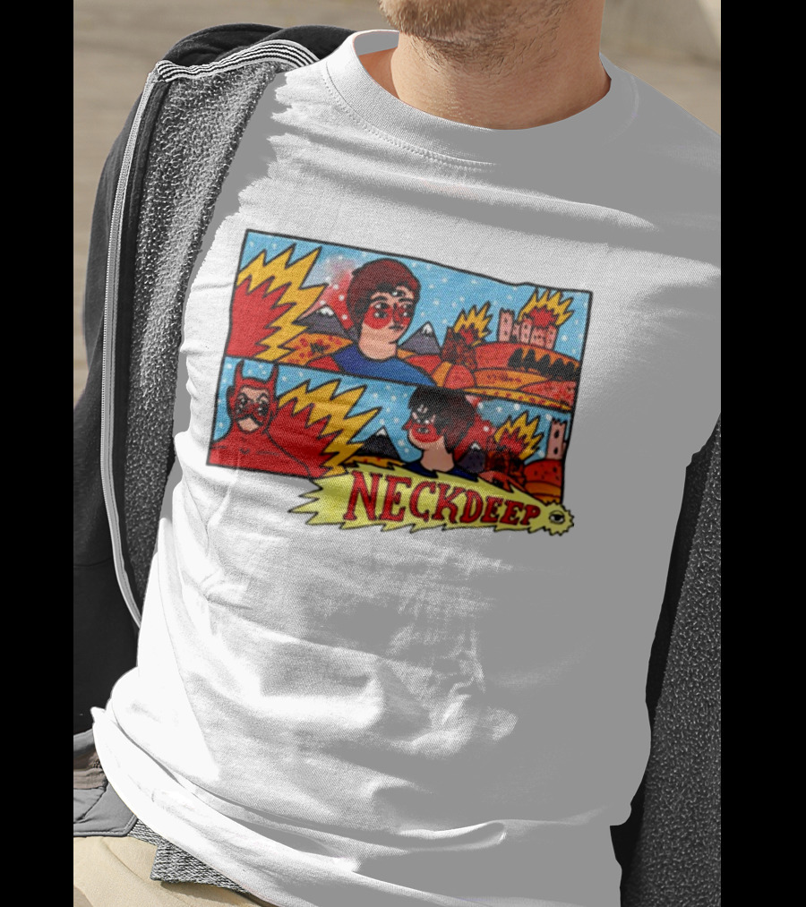 Neckdeepuk Lnotgy 10 Year Album Art Comic Style T-Shirt