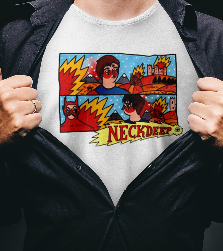 Neckdeepuk Lnotgy 10 Year Album Art Comic Style T-Shirt