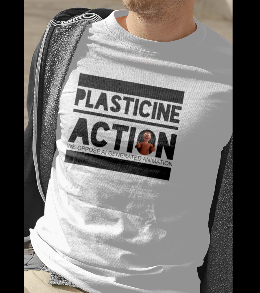 Plasticine Action We Oppose AI Generated Animation Claymation Thumbs Up T-Shirt