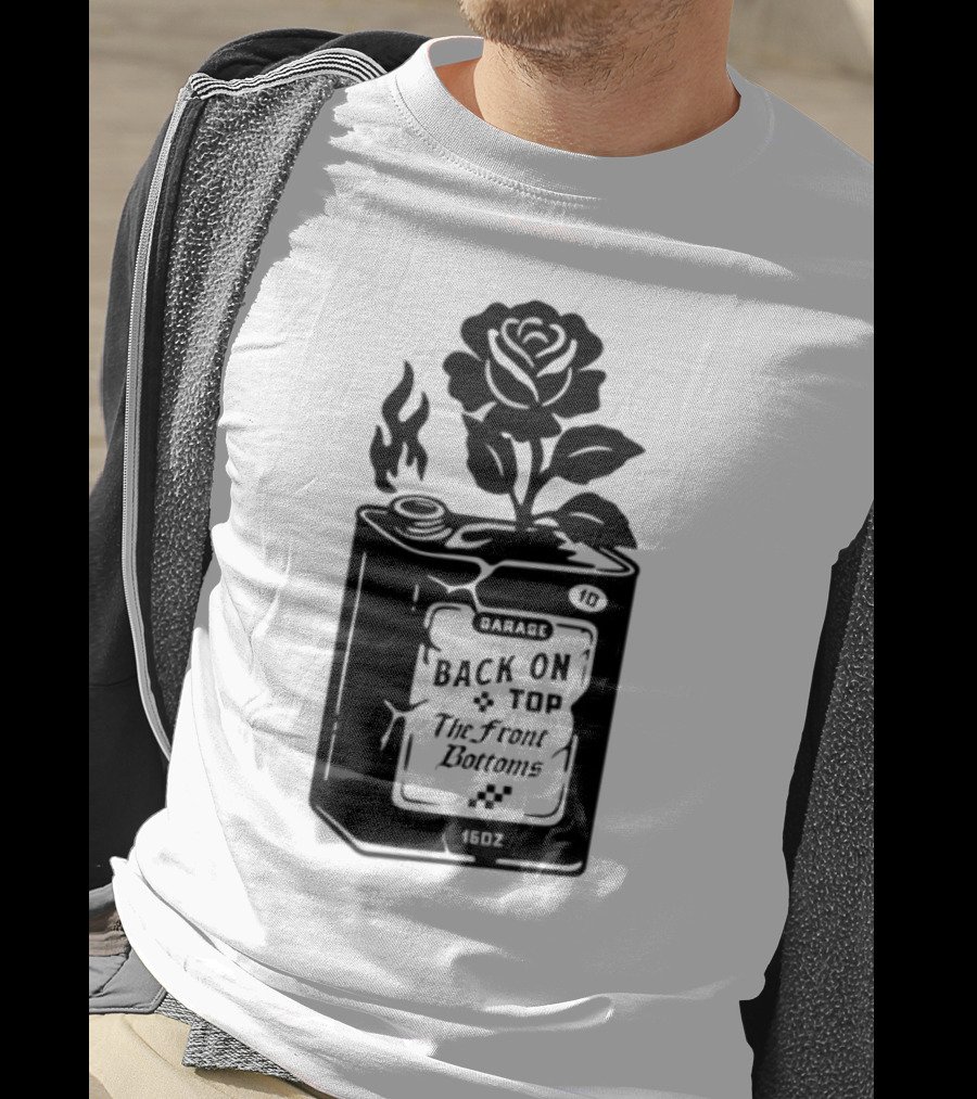 Back On Top The Front Bottoms Lighter-Inspired Art With Rose Motif T-Shirt