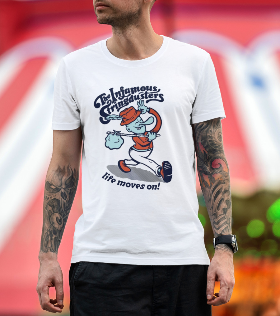 The Infamous Stringdusters Cartoon Character Life Moves On T-Shirt