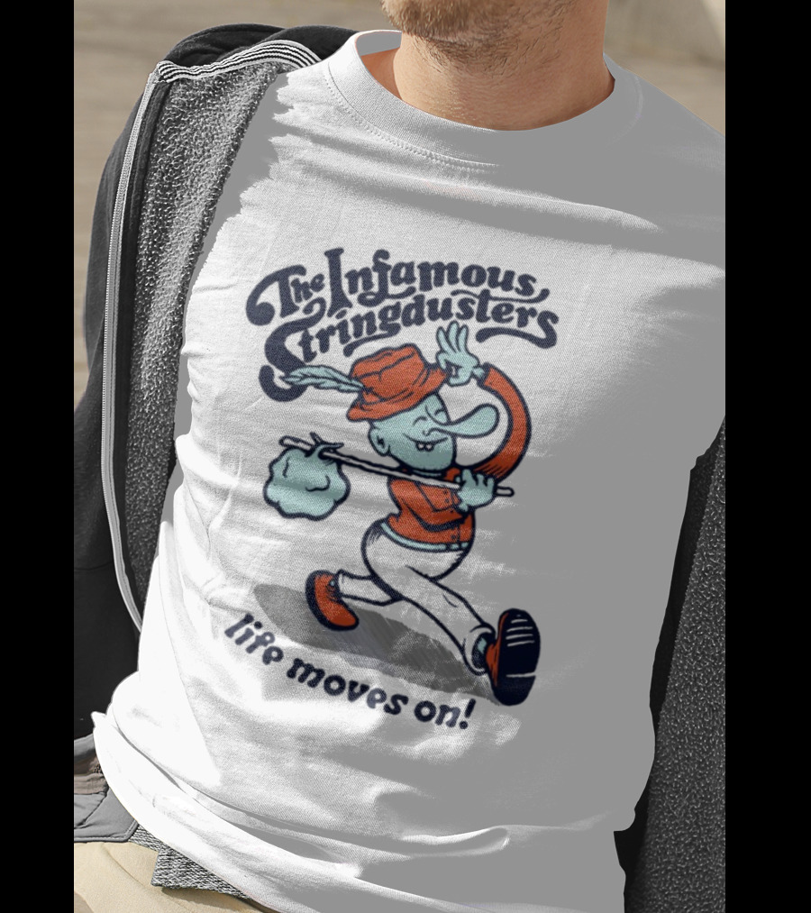 The Infamous Stringdusters Cartoon Character Life Moves On T-Shirt