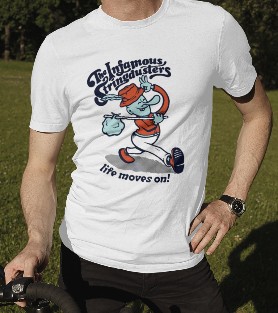 The Infamous Stringdusters Cartoon Character Life Moves On T-Shirt