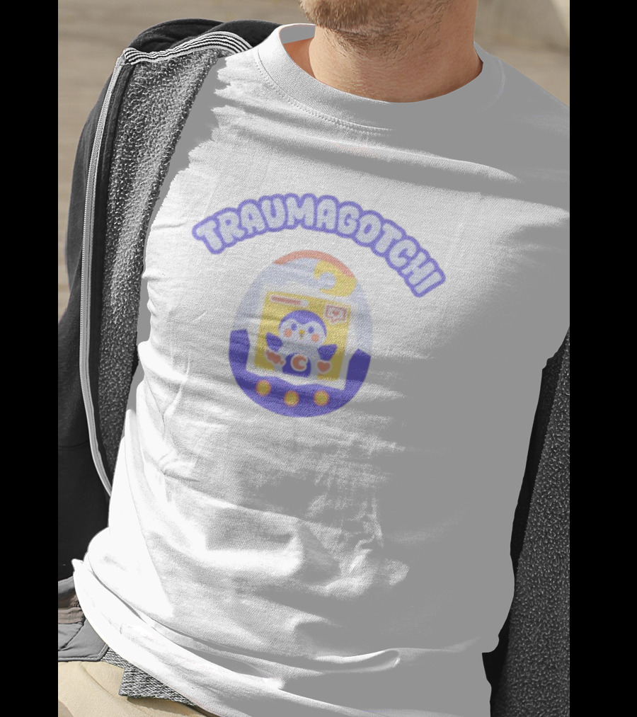 Traumagotchi Finch Penguin Tamagotchi Egg Design T-Shirt