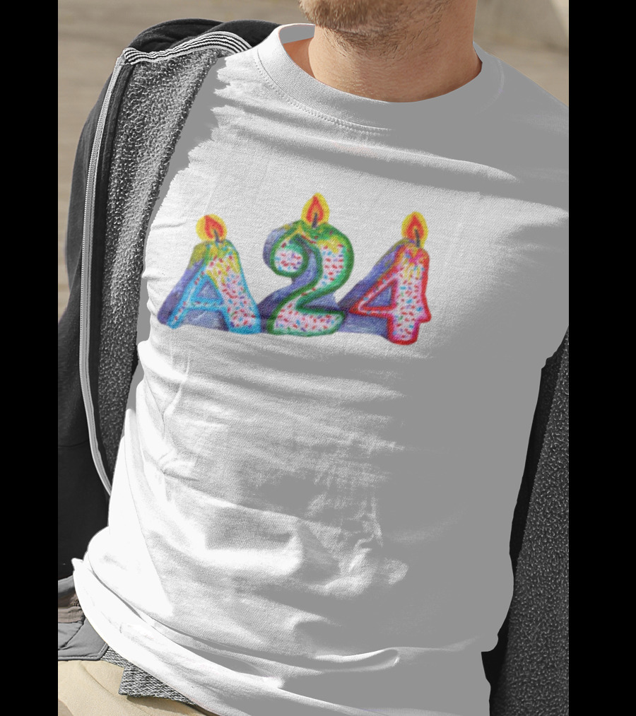 A24 Birthday Candle Celebration Event Festive Candles T-Shirt