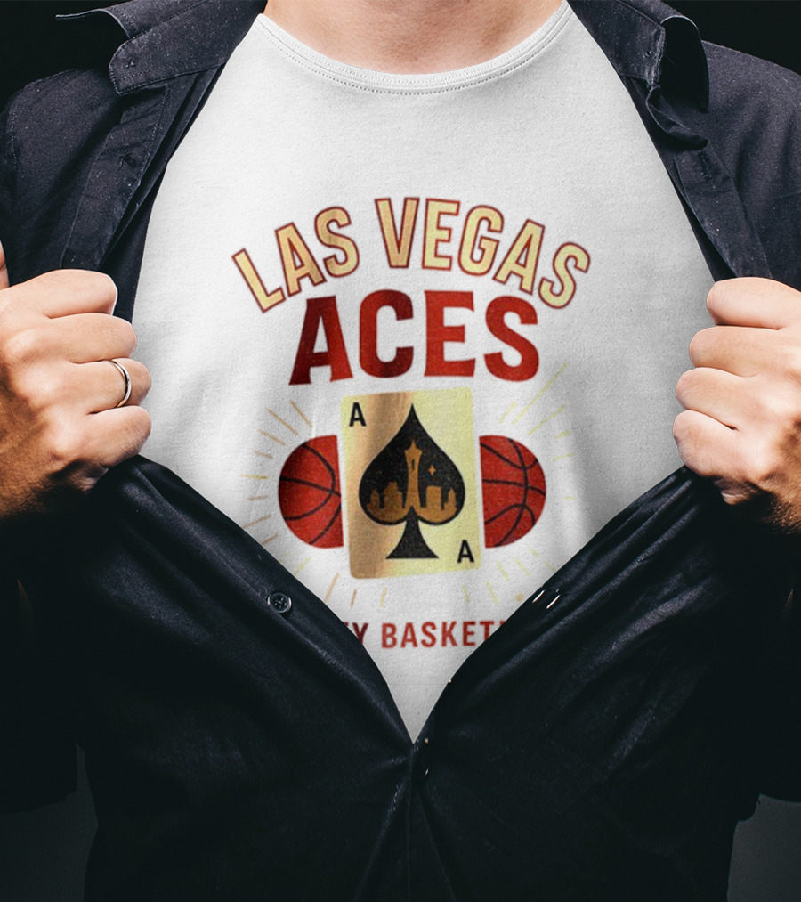 Las Vegas Aces Sin City Basketball Aces Card 2025 T-Shirt