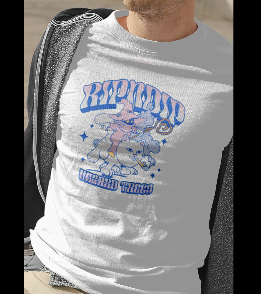 Ripndip Wizard Trees Smoking Cat Riding Clouds T-Shirt
