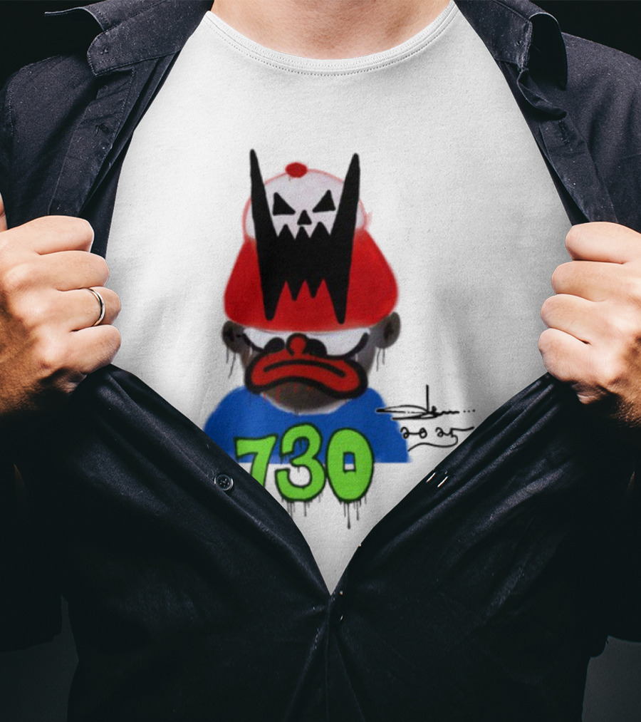 Slawn X Asspizza 730 Masked Character With Red Hat T-Shirt