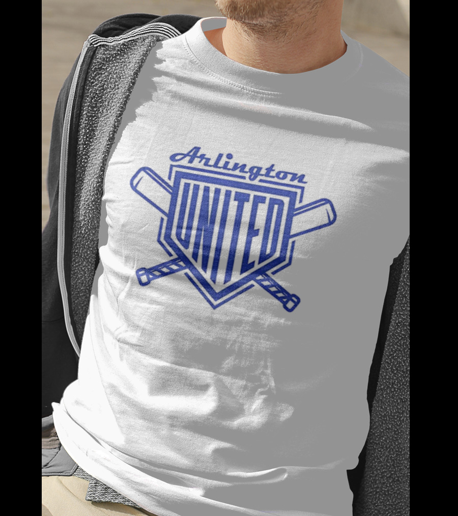 Arlington United Baseball Full Chest Crossed Bats Home Plate T-Shirt
