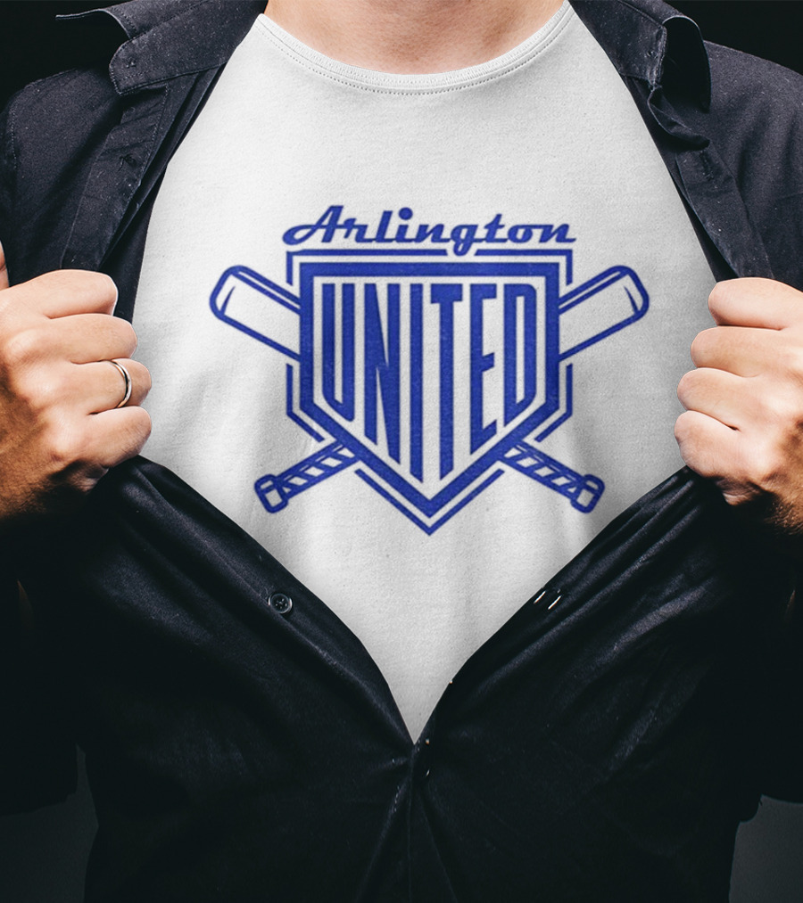 Arlington United Baseball Full Chest Crossed Bats Home Plate T-Shirt