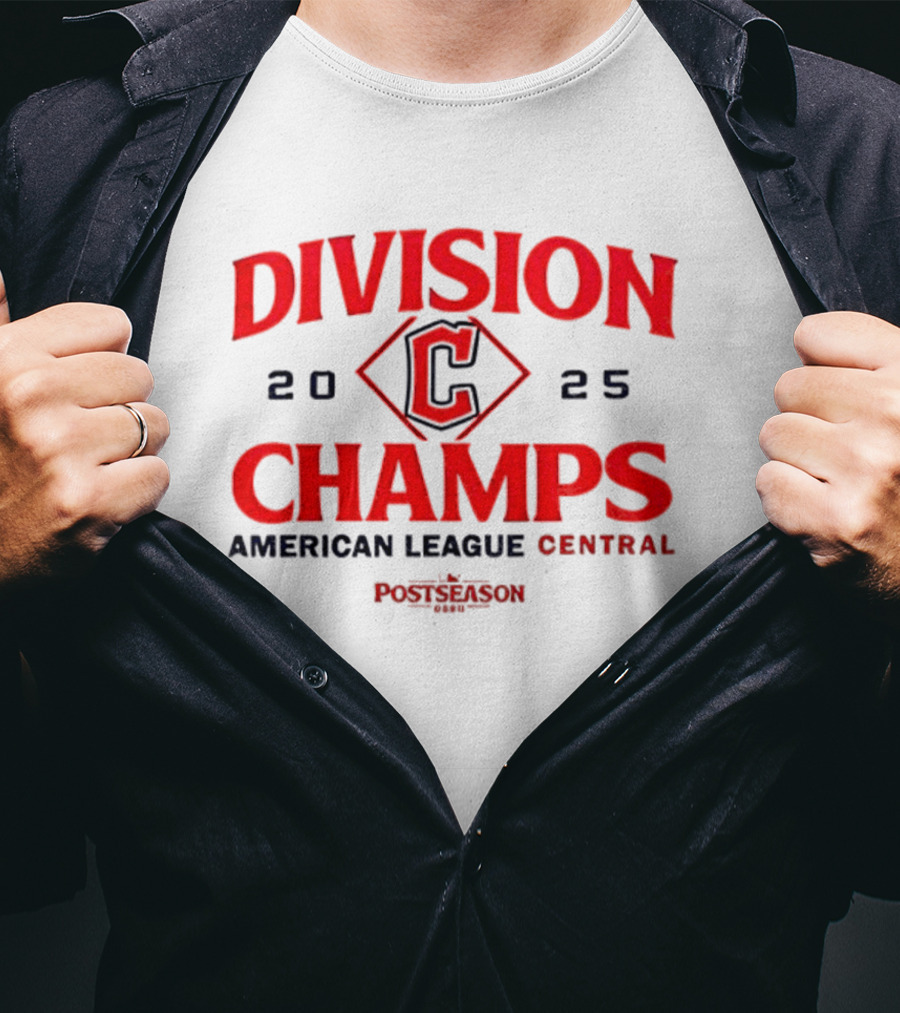 Cleveland Guardians 2025 American League Central Division Champs Postseason T-Shirt