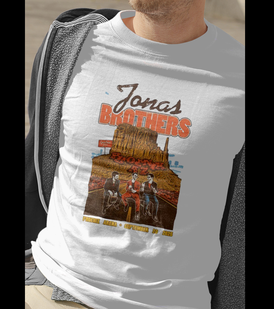 Jonas Brothers Phoenix Arena September 29 2025 Arizona Concert Cactus City Skyway T-Shirt