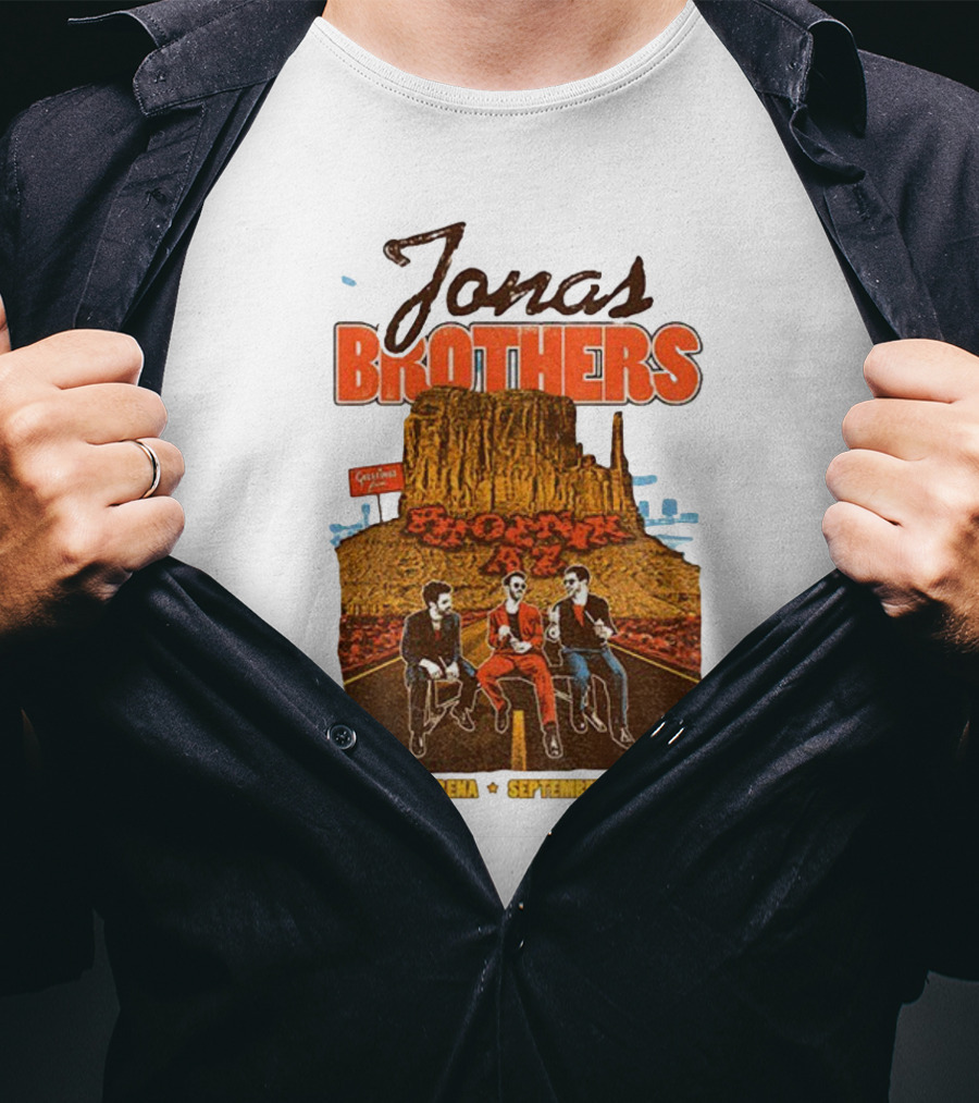 Jonas Brothers Phoenix Arena September 29 2025 Arizona Concert Cactus City Skyway T-Shirt