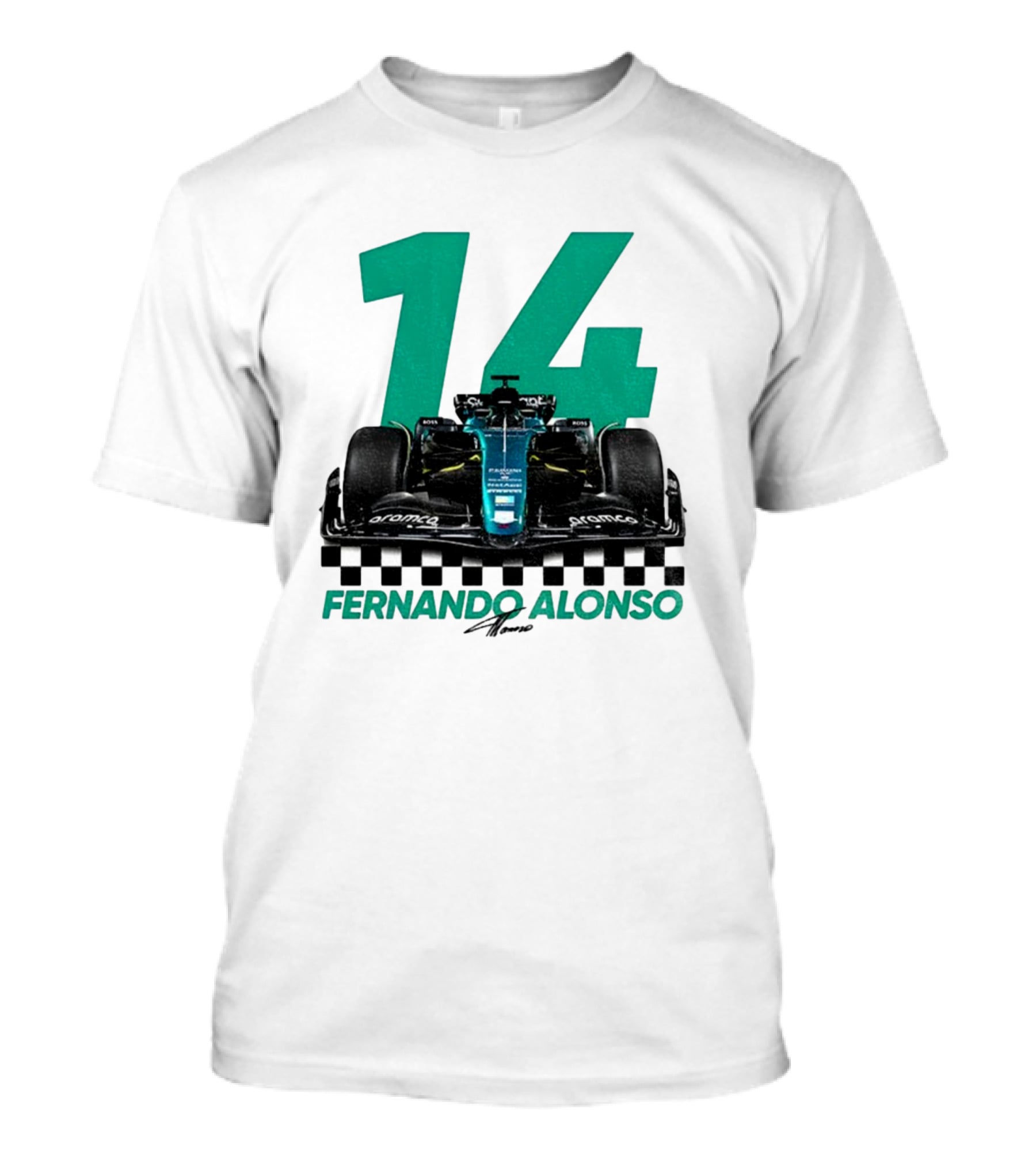 Fernando Alonso 14 F1 Racing Legend Signature Motorsport Fan T-Shirt