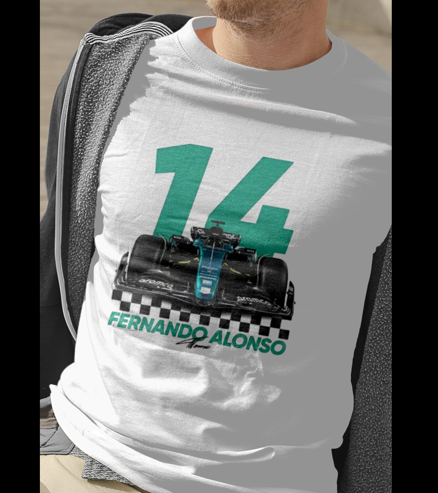 Fernando Alonso 14 F1 Racing Legend Signature Motorsport Fan T-Shirt
