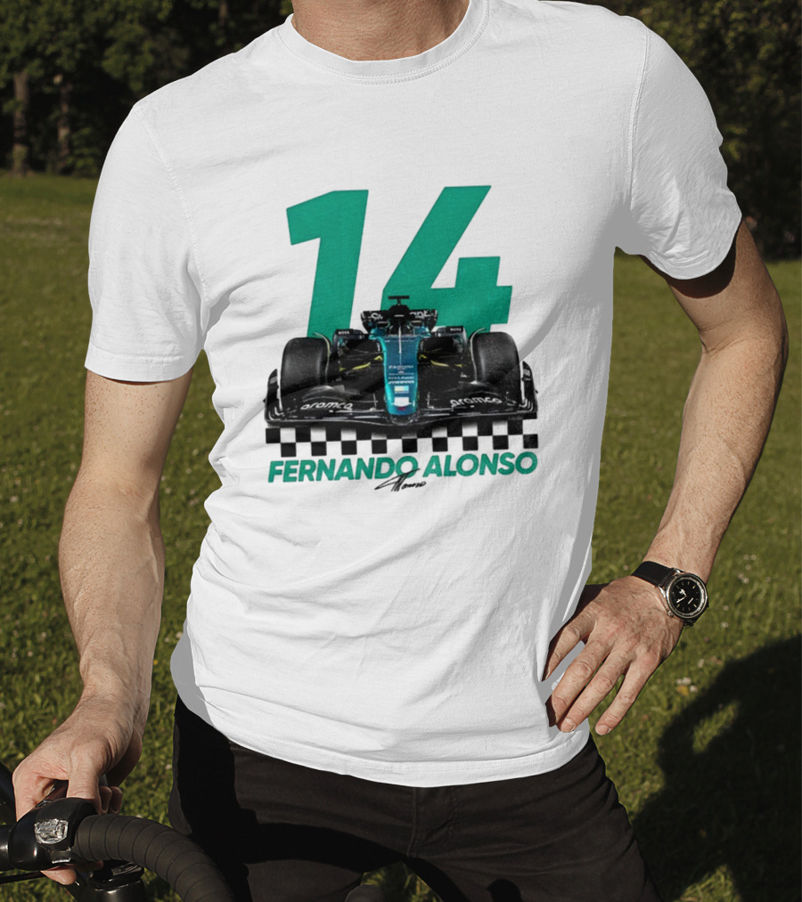 Fernando Alonso 14 F1 Racing Legend Signature Motorsport Fan T-Shirt