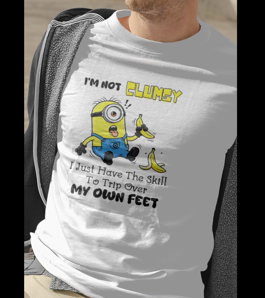 Minion Clumsy Banana Humor Trip Over My Own Feet T-Shirt