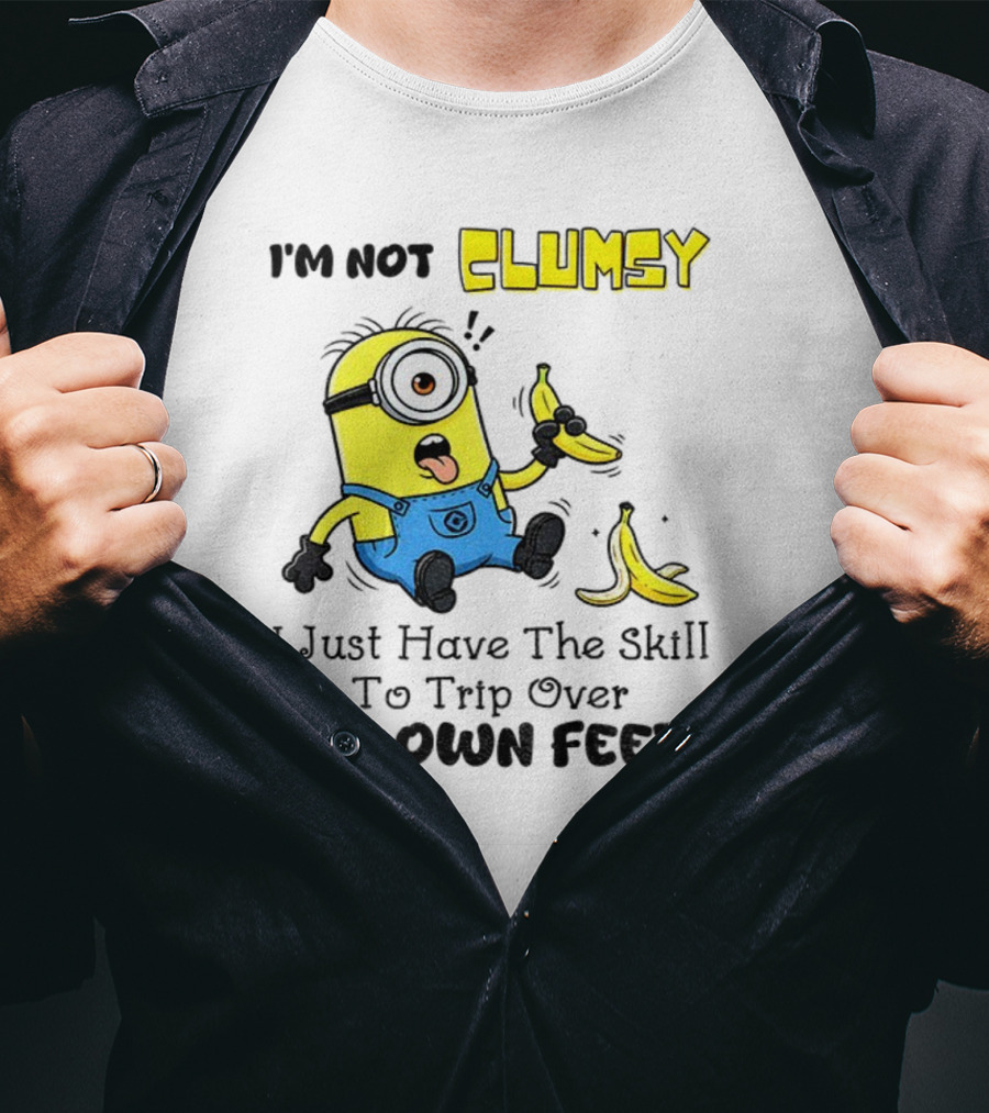 Minion Clumsy Banana Humor Trip Over My Own Feet T-Shirt