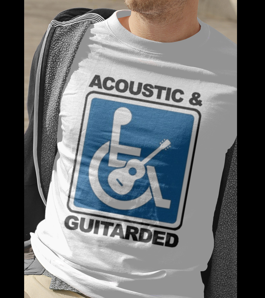 Acoustic And Guitarded Wheelchair Symbol Guitar Icon T-Shirt
