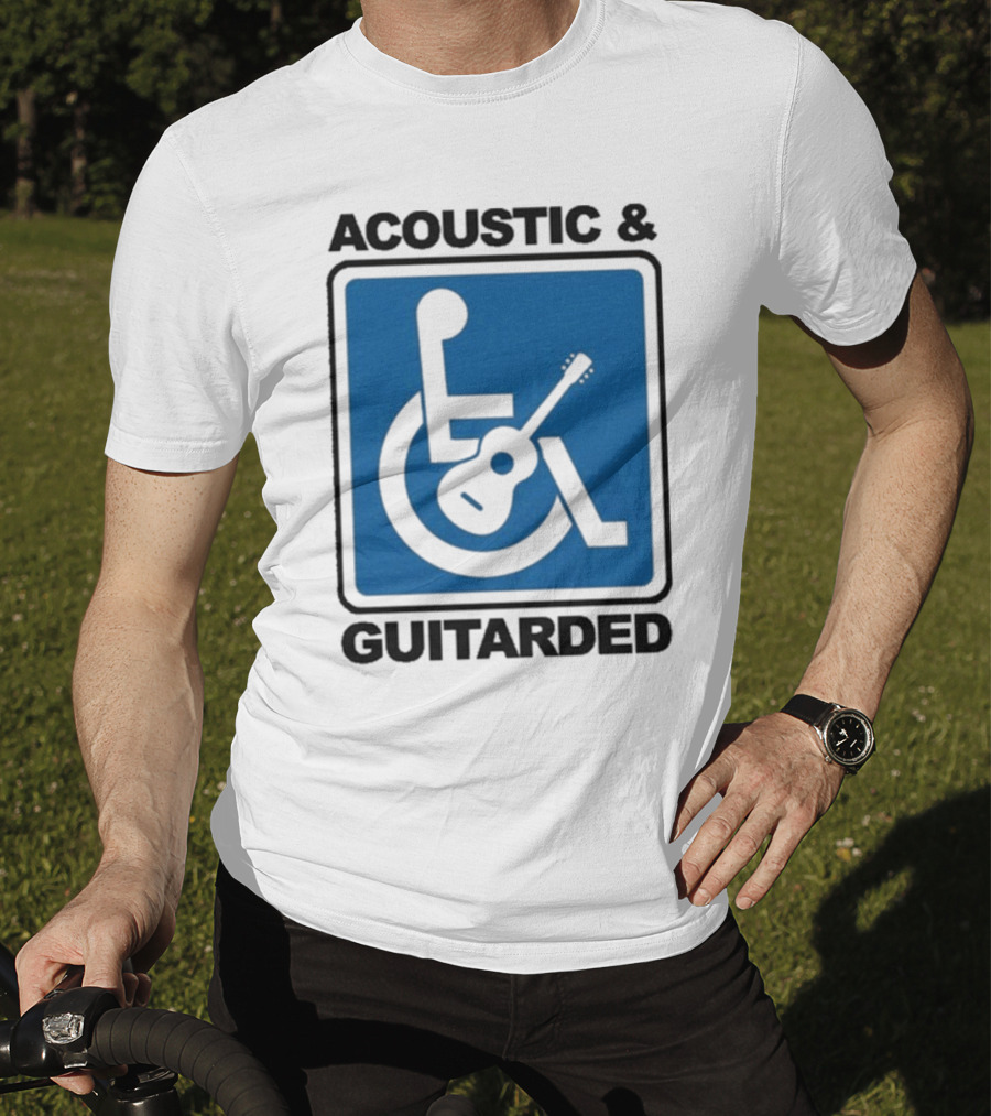 Acoustic And Guitarded Wheelchair Symbol Guitar Icon T-Shirt