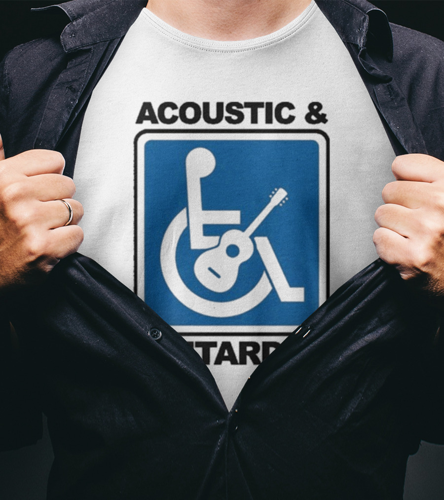 Acoustic And Guitarded Wheelchair Symbol Guitar Icon T-Shirt