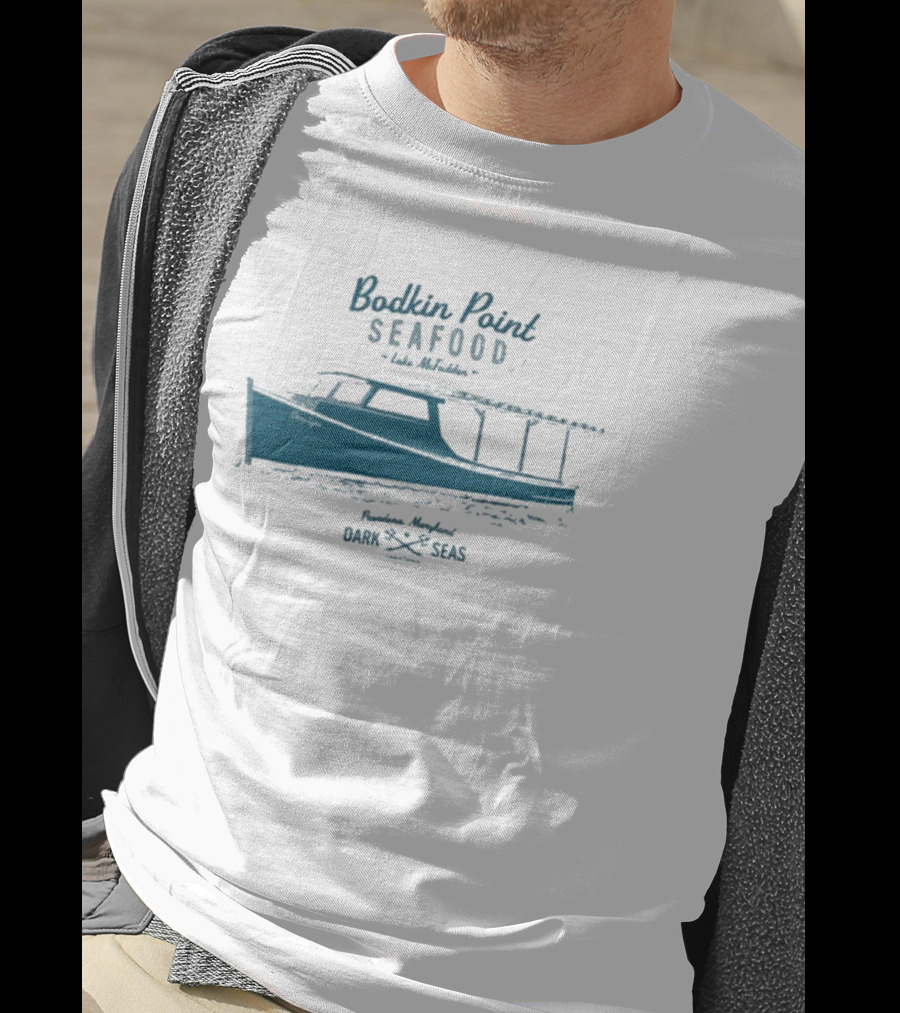 Dark Seas Bodkin Point Seafood Luke McFadden Annapolis Maryland Boat T-Shirt