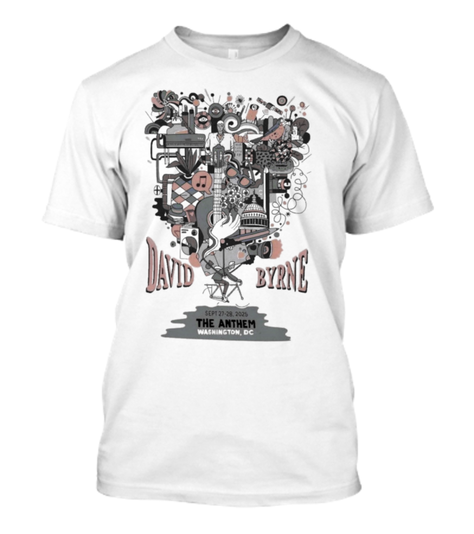 David Byrne The Anthem Event DC 2025 Sep 27 28 Retro Music Artistry T-Shirt