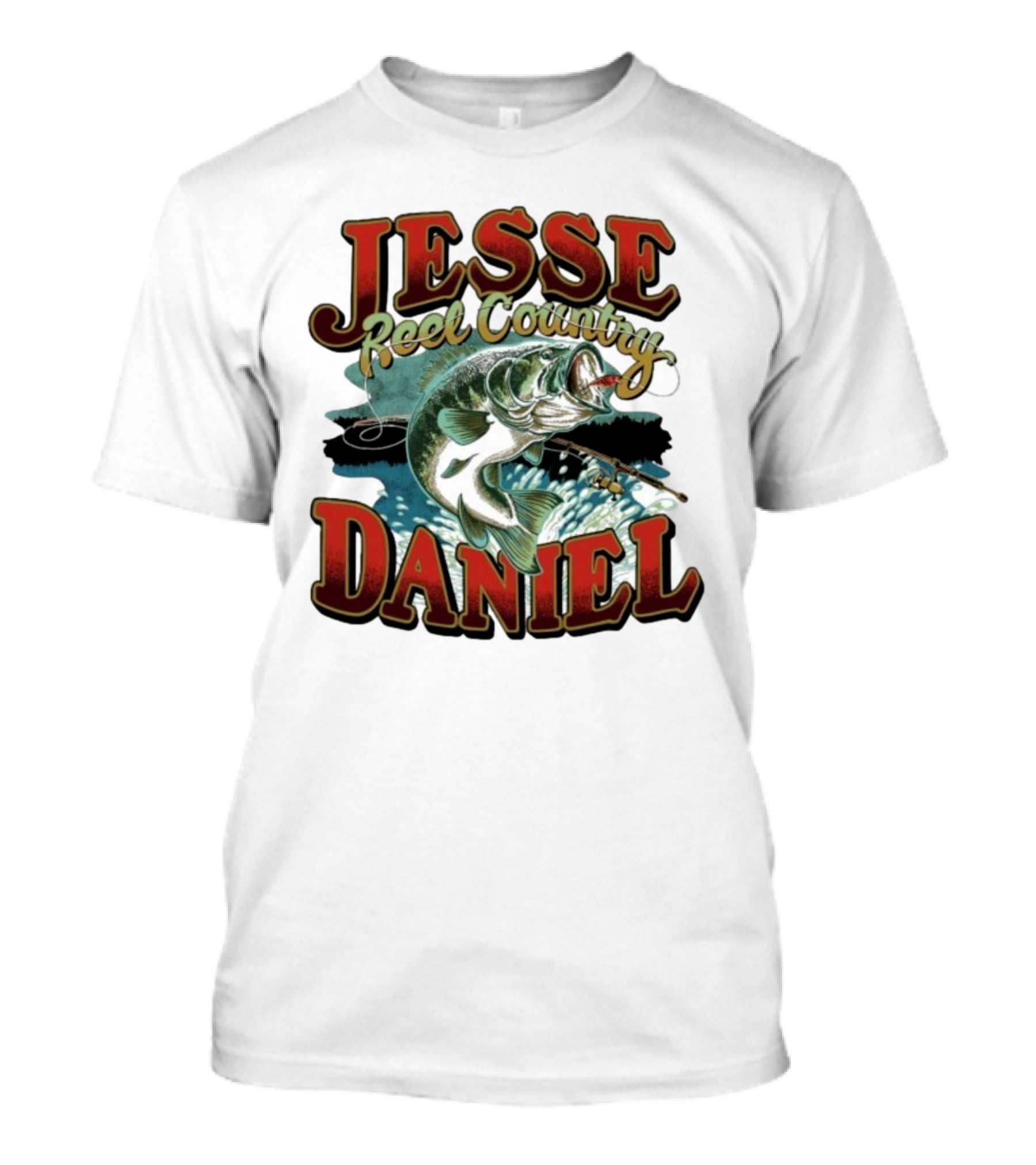Jesse Daniel Reel Country Fishing Bass And Rod Adventure T-Shirt