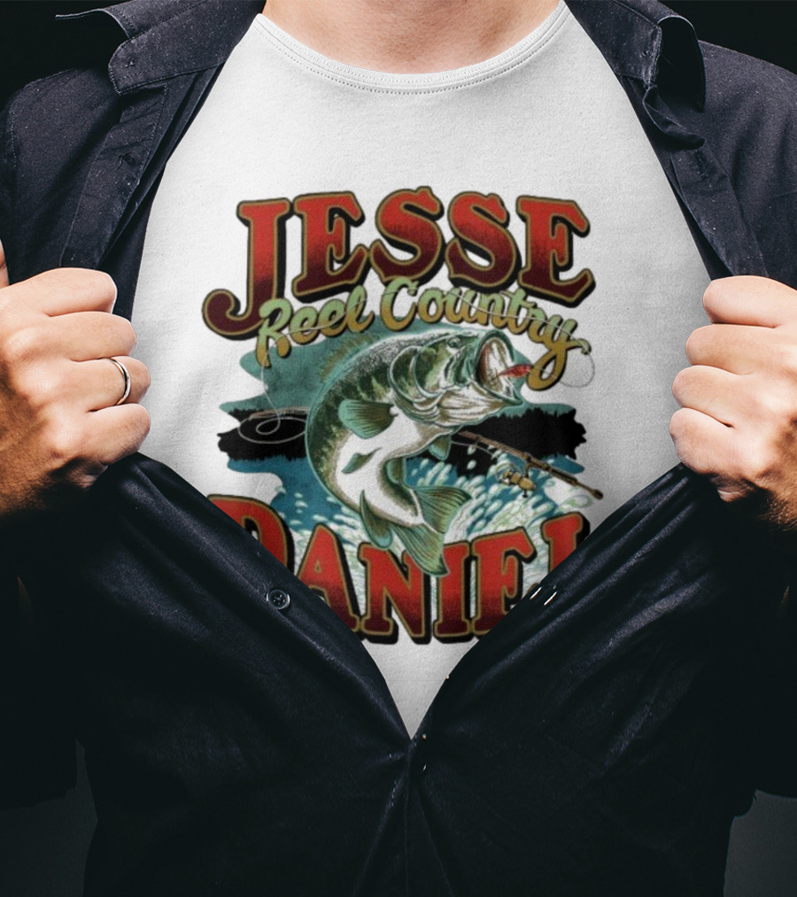 Jesse Daniel Reel Country Fishing Bass And Rod Adventure T-Shirt