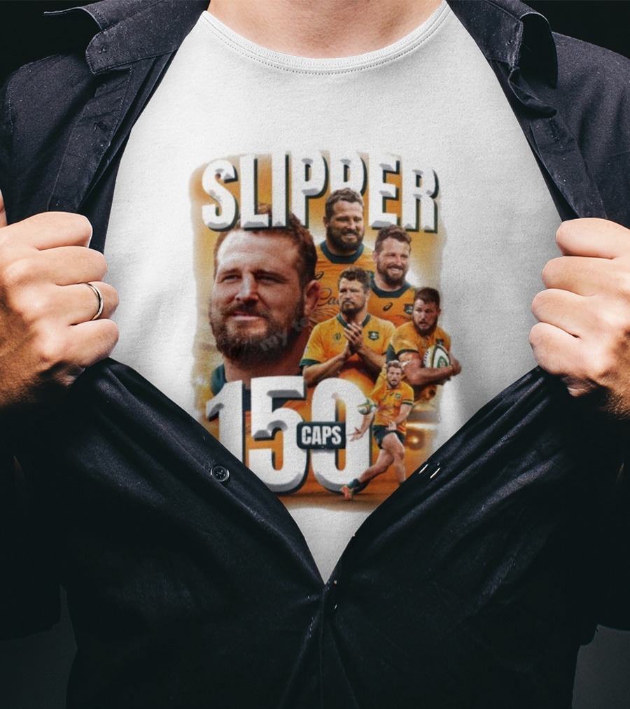 Wallaby Slipper 150 Caps Rugby Milestone Celebration T-Shirt
