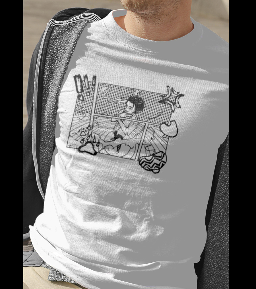Danny Motta Danime Retro Anime Manga Style Japan-Inspired Collage T-Shirt