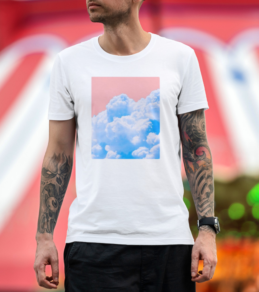 Permanent Permeation Cloudscape On Pink Sky T-Shirt