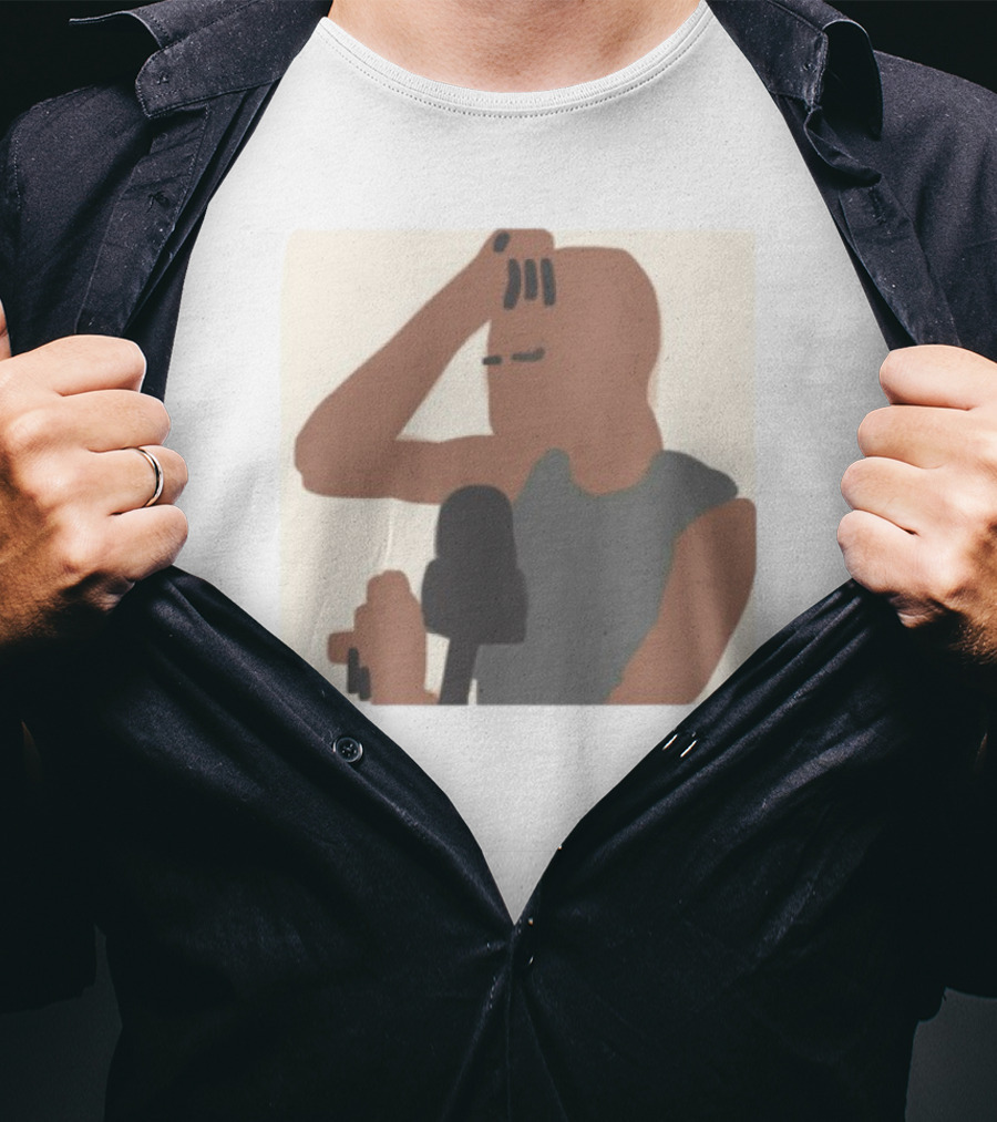 Artems Stickers The Concept Iconic Bald Figure And Microphone T-Shirt