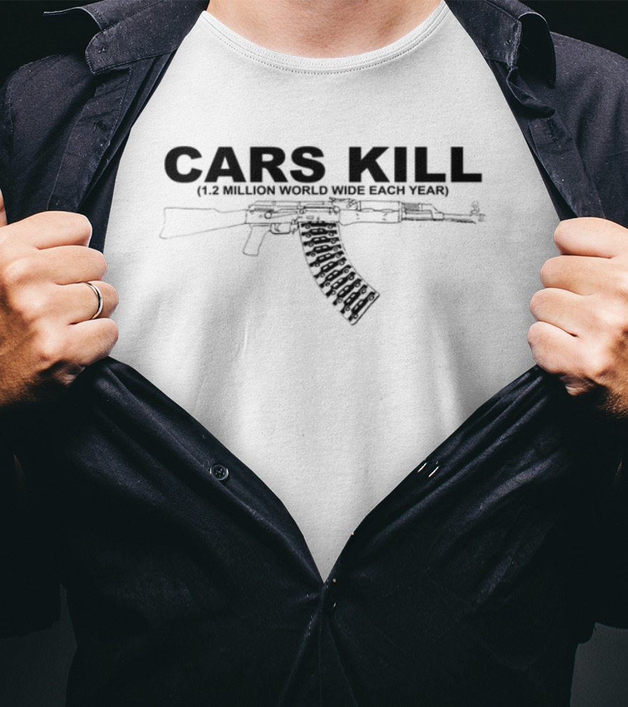 Cars Kill 1.2 Million World Wide Each Year Rifle Image T-Shirt
