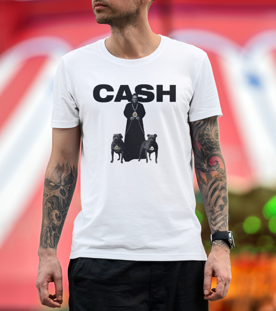 Johnny Cash Eggs And Chains With Pit Bulls T-Shirt