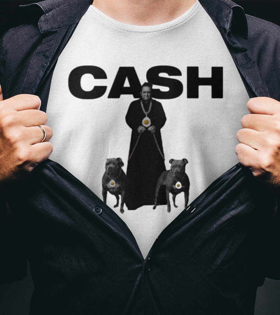 Johnny Cash Eggs And Chains With Pit Bulls T-Shirt