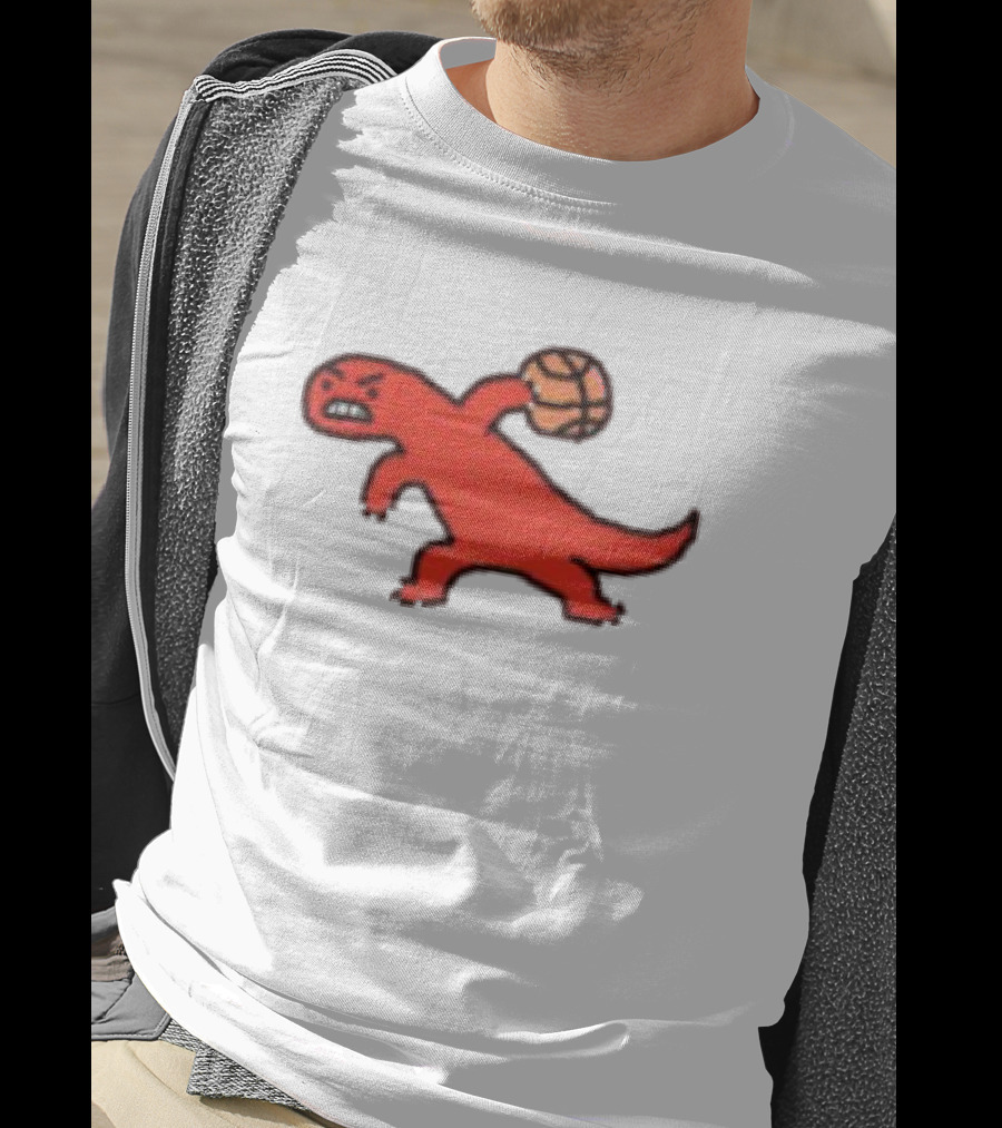 Dino Paint Luxe Red Dinosaur Basketball T-Shirt